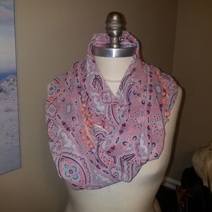 Pattern Pink Pom Pom Scarf